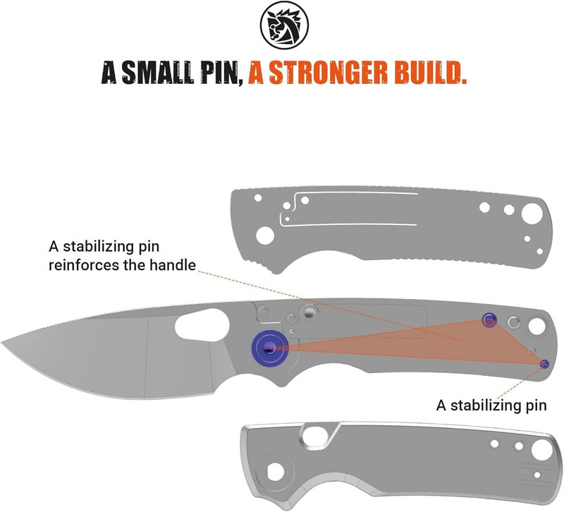 Vosteed Porcupine EDC Knife, Folding Pocket knife for Men & Women, 2.99 Inch 14C28N Steel Wider Blade, Thumb hole, G10 Handle Top Liner Lock Knives for Camping Outdoor - A2606 - Image 4